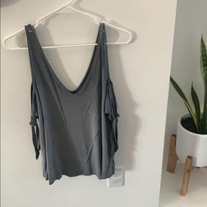 Soft & Sexy American Eagle Off Shoulder Tank Grey